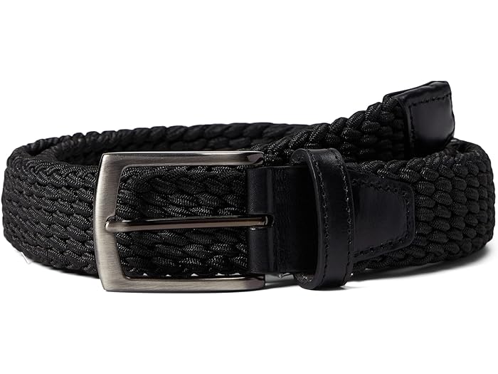 (取寄) ジョンストン&マーフィー メンズ ウーブン ストレッチ ニット ベルト Johnston & Murphy men Woven Stretch Knit Belt Black Solid