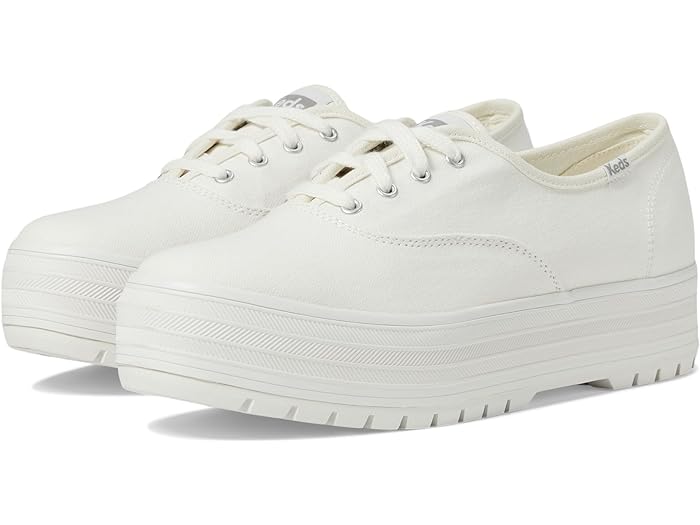 (取寄) ケッズ スニーカー レディース ザ プラットフォーム ラグ レース アップ Keds women The Platform Lug Lace Up Off-White Canvas