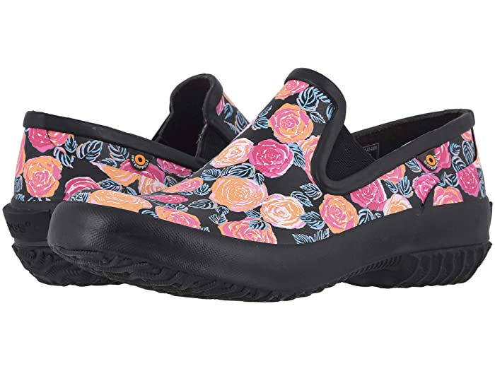 (取寄) ボグス レディース パッチ スリップ-オン ウォーター ローズ Bogs women Patch Slip-On Water Rose Black Multi