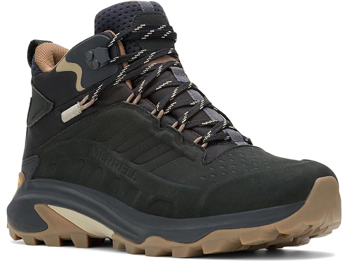 (取寄) メレル メンズ モアブ スピード 2 レザー ミッド ウォータープルーフ Merrell men Moab Speed 2 Leather Mid Waterproof Black