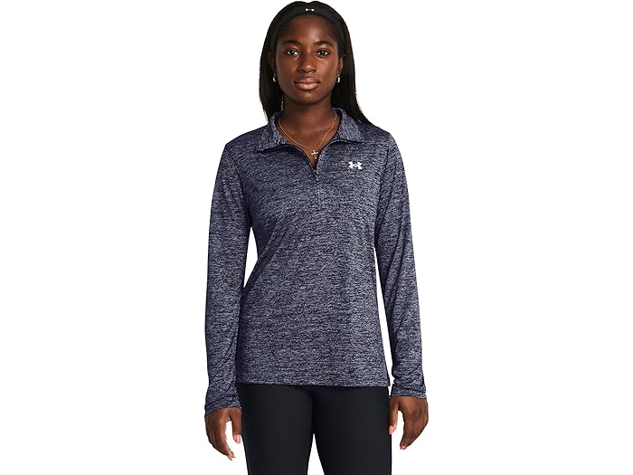 (取寄) アンダーアーマー レディース テック 1/4 ジップ ツイスト Under Armour women Tech 1/4 Zip Twist Midnight Navy/White