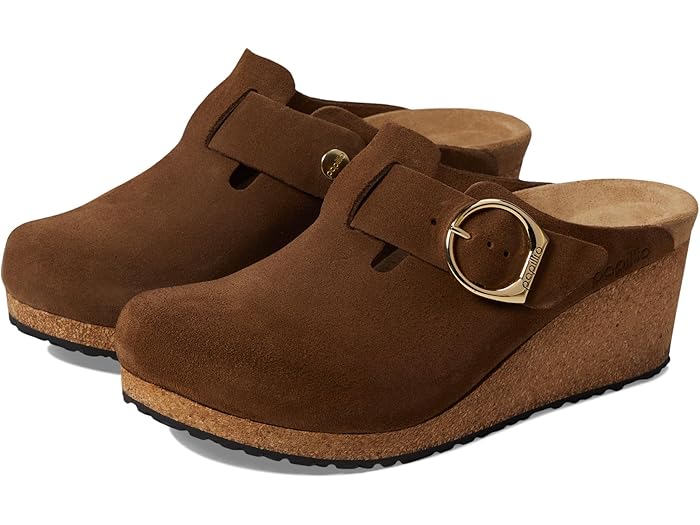 (取寄) ビルケンシュトック レディース パピリオ バイ ファニー ウェッジ クロッグ - スエード Birkenstock women Papillio by Fanny Wedge Clog - Suede Dark Tea