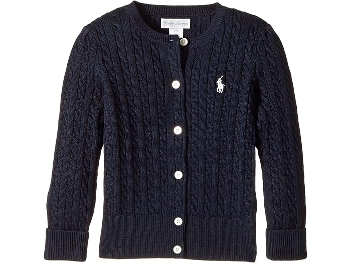 (取寄) ラルフローレン キッズ ガールズ ケーブルニット コットン カーディガン (インファント) Polo Ralph Lauren Kids girls Cable-Knit Cotton Cardigan (Infant) Hunter Navy/French White Pony Player