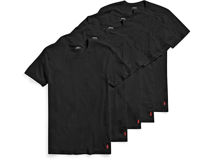 (取寄) ラルフローレン メンズ 5 パック コットン クラシック クルーズ Polo Ralph Lauren men 5 Pack Cotton Classic Crews 5 Polo Black