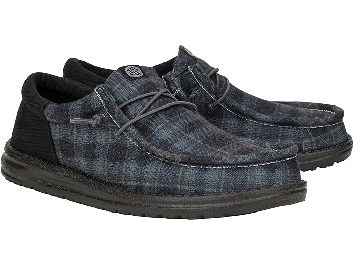 (取寄) ヘイ デュード メンズ ウォーリー ファンク ワッフル Hey Dude men Wally Funk Waffle Black Plaid画像