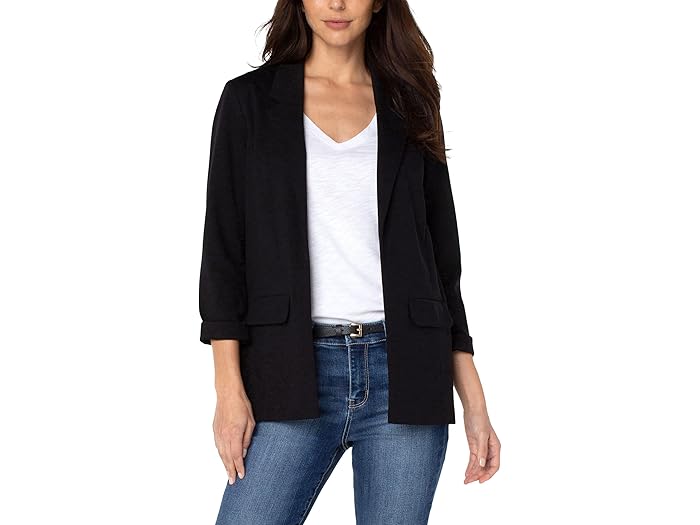 (取寄) リバプールロサンゼルス レディース ピティート ボーイフレンズ ブレーザー W/ プリンセス ダーツ Liverpool Los Angeles women Petite Boyfriend Blazer w/ Princess Darts Black