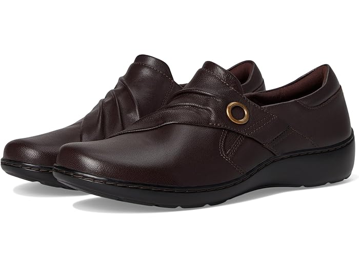 (取寄) クラークス 靴 シューズ レディース コラ オーブリー ブラウン Clarks women Cora Aubrie Dark Brown Leather 16,632円