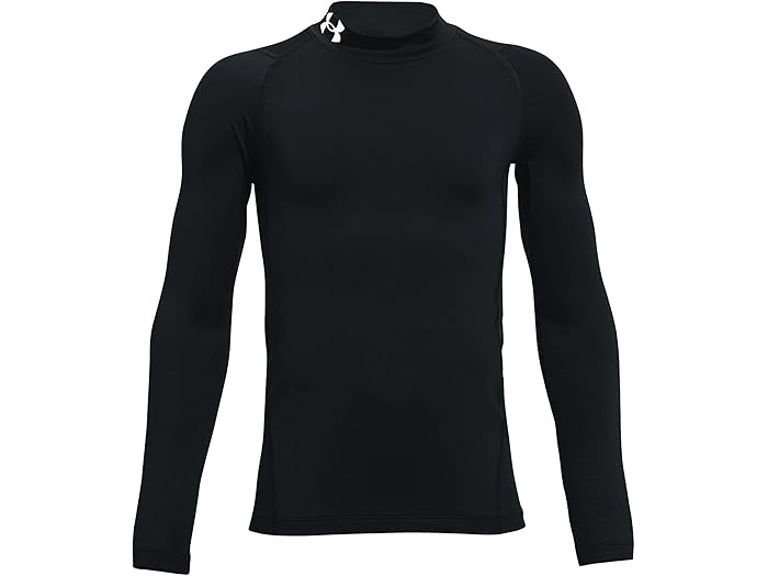 (取寄) アンダーアーマー キッズ ボーイズ コールドギア アーマー モック ロング スリーブ Tシャツ (ビッグ キッズ) Under Armour Kids boys ColdGear Armour Mock Long Sleeve T-Shirt (Big Kids) Black/White