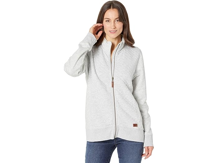 (取寄) エルエルビーン レディース キルテッド フル ジップ スウェットシャツ L.L.Bean women Quilted Full Zip Sweatshirt Light Gray Heather