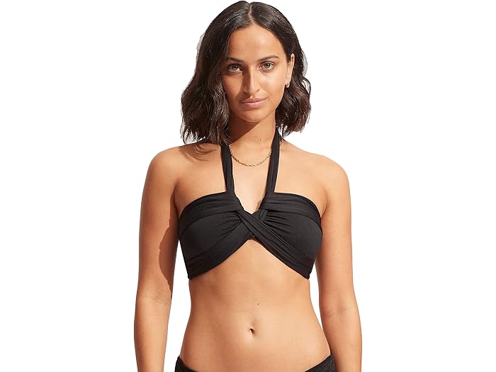 (取寄) シーフォリー レディース エコ コレクティブ ホルター ヘアバンド Seafolly women Eco Collective Halter Bandeau Black
