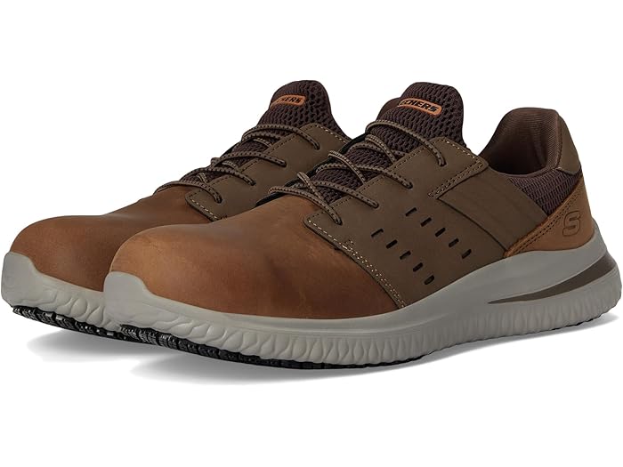 (取寄) スケッチャーズ スニーカー ワーク メンズ デルソン 3.0 SR - コンプ トゥ SKECHERS Work men Delson 3.0 SR - Tyoll Comp Toe Brown