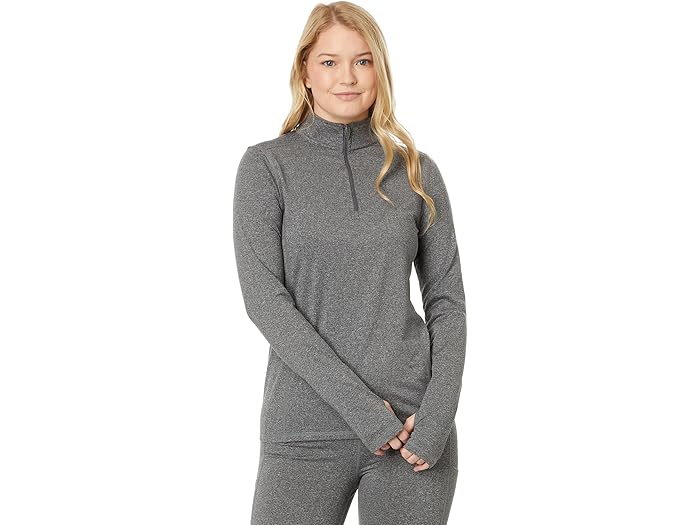 (取寄) ホットチリ レディース マイクロ-エリート チャミ ソリッド ジップT Hot Chillys women Micro-Elite Chamois Solid Zip-T Granite