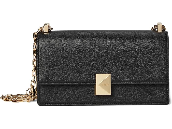 (取寄) ケイトスペード レディース トライベッカ ペブルド レザー ミニ フラップ チェイン クロスボディ Kate Spade New York women Tribeca Pebbled Leather Mini Flap Chain Crossbody Black