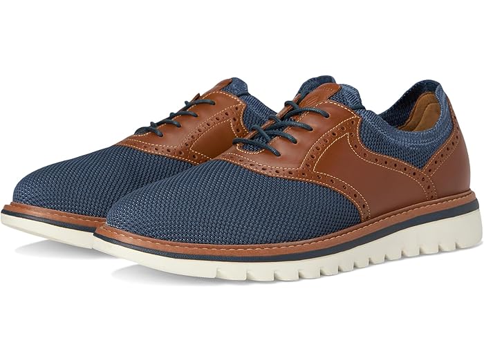 (取寄) ジョンストン&マーフィー メンズ ブレイドン ニット サドル Johnston & Murphy men Braydon Knit Saddle Navy Knit/Tan Full Grain