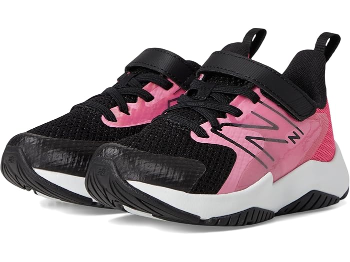 (取寄) ニューバランス スニーカー キッズ レイヴ ラン V2 バンジー レース ウィズ トップ ストラップ New Balance Kids kids Rave Run v2 Bungee Lace with Top Strap Signal Pink/Black