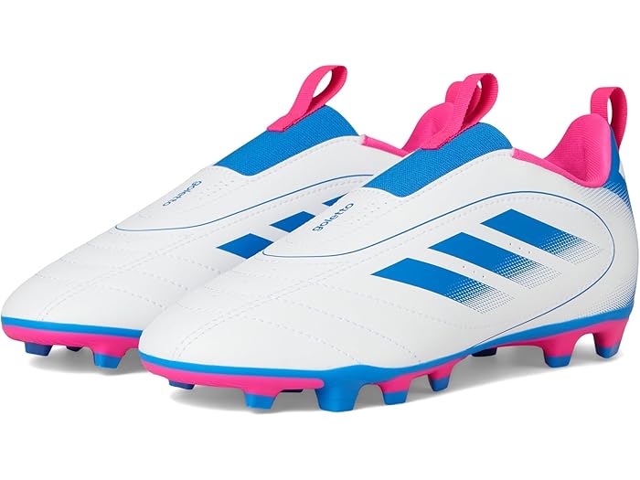 (取寄) アディダス キッズ キッズ ゴレット IX レースレス グランド サッカー クリーツ (トドラー/リトル キッド/ビッグ キッド)  Kids kids Goletto IX Laceless Firm/Multi Ground Soccer Cleats (Toddler/Little Kid/Big Kid) White/Bright /Team Shock Pink