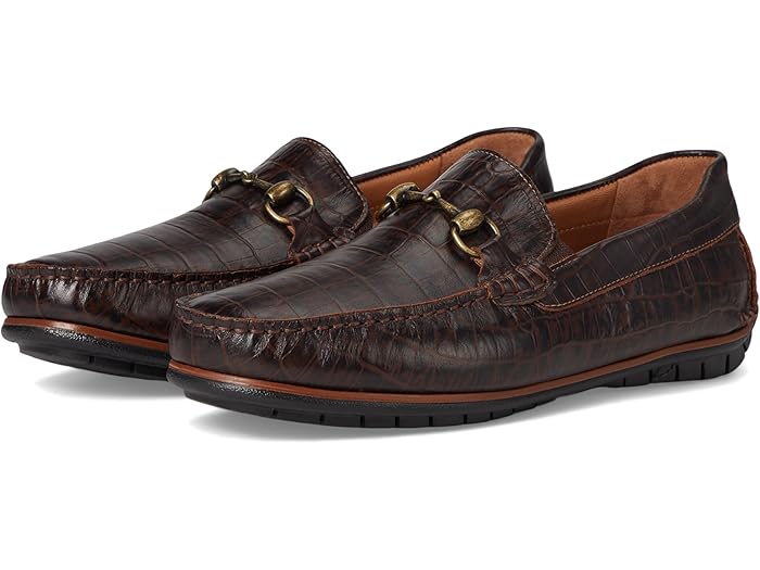 (取寄) ジョンストン&マーフィー メンズ コート 2.0 ビット Johnston & Murphy men Cort 2.0 Bit Dark Brown Croc Embossed Full Grain