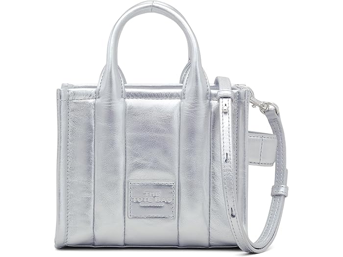 (取寄) マークジェイコブス レディース ザ メタリック レザー クロスボディ トート バッグ Marc Jacobs women The Metallic Leather Crossbody Tote Bag Silver
