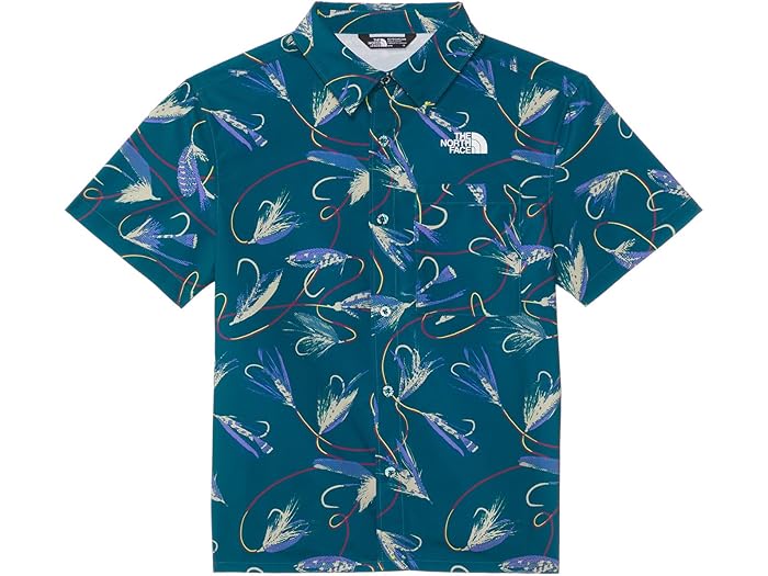 (取寄) ノースフェイス キッズ ボーイズ ショート スリーブ アンフィビアス ボタンダウン The North Face Kids boys Short Sleeve Amphibious Button-Down Blue Moss Gone Fishing Print