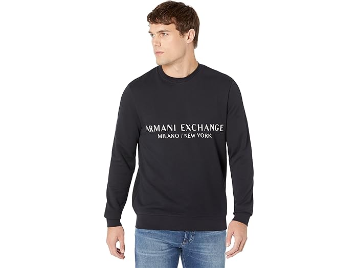 (取寄) アルマーニエクスチェンジ メンズ ミラノ / ニュー ヨーク ロゴ スウェットシャツ Armani Exchange men Milano/New York Logo Sweatshirt Navy 25,988円