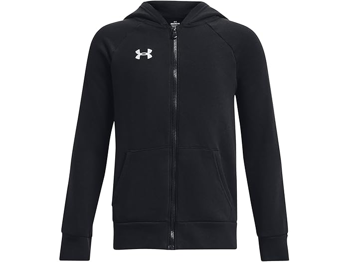 (取寄) アンダーアーマー キッズ ボーイズ ライバル フリース フル ジップ パーカー (ビッグ キッズ) Under Armour Kids boys Rival Fleece Full Zip Hoodie (Big Kids) Black/White 11,400円