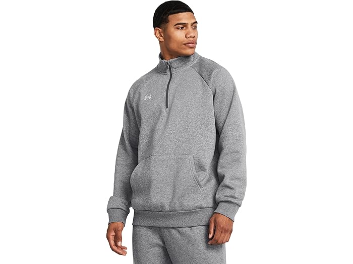 (取寄) アンダーアーマー メンズ ライバル フリース 1/4 ジップ Under Armour men Rival Fleece 1/4 Zip Castlerock Light Heather/White