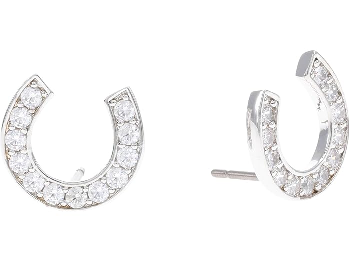 (取寄) ケイトスペード レディース パヴェ ホースシュー スタッズ Kate Spade New York women Pave Horseshoe Studs Clear/Silver