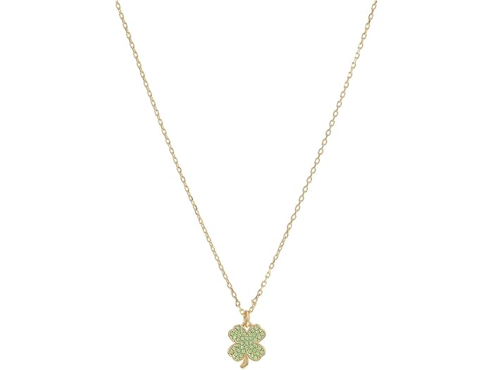(取寄) ケイトスペード レディース パヴェ クローバー ペンダント Kate Spade New York women Pave Clover Pendant Green/Gold