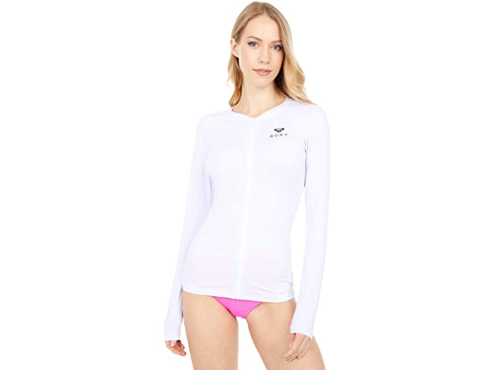 予約中 取寄 ロキシー レディース エッセンシャル ロング スリーブ ジップド ラッシュガード Roxy Women Essentials Long Sleeve Zipped Rashguard Bright White Fucoa Cl