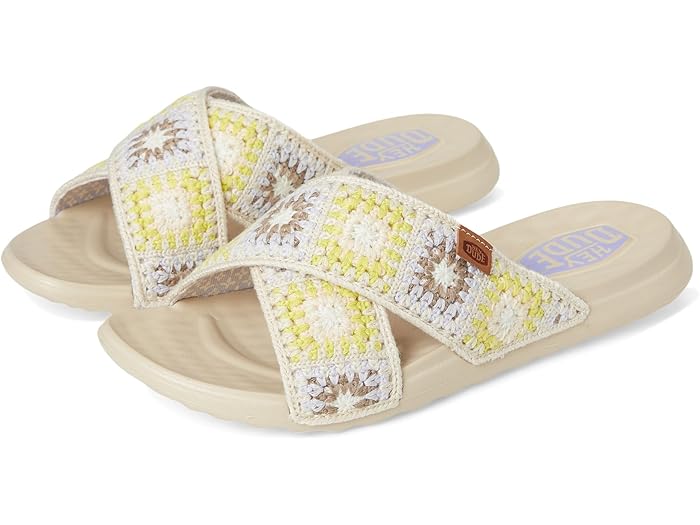 (取寄) ヘイ デュード レディース クリスティ スライド コテージ クローシェ Hey Dude women Christi Slide Cottage Crochet Egret/Lavender/Multi