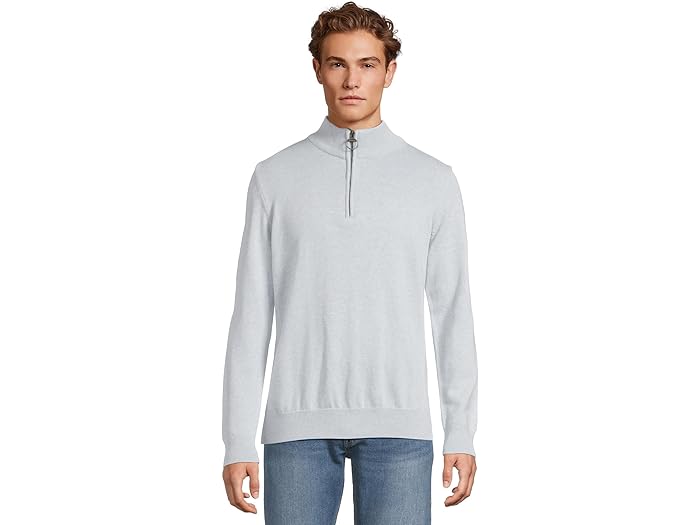 (取寄) バブアー メンズ コットン ハーフ ジップ ニット ジャンパー Barbour men Cotton Half Zip Knitted Jumper Ocean Sky