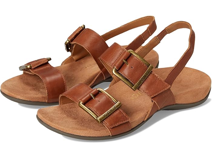 (取寄) バイオニック サンダル レディース リース スリングバックス シューズ 靴 VIONIC women Reese Slingbacks Tan Leather
