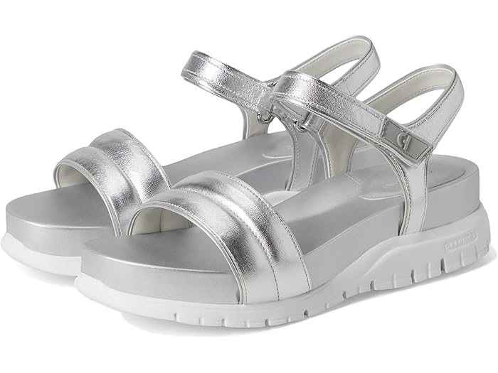 (取寄) コールハーン レディース ゼログランド アンクル ストラップ サンダル Cole Haan women Zerogrand Ankle Strap Sandals Silver Metallic/White