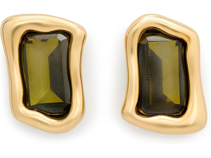 (取寄) ケイトスペード レディース モウルトン グラス ステイトメント スタッズ Kate Spade New York women Molten Glass Statement Studs Green/Gold
