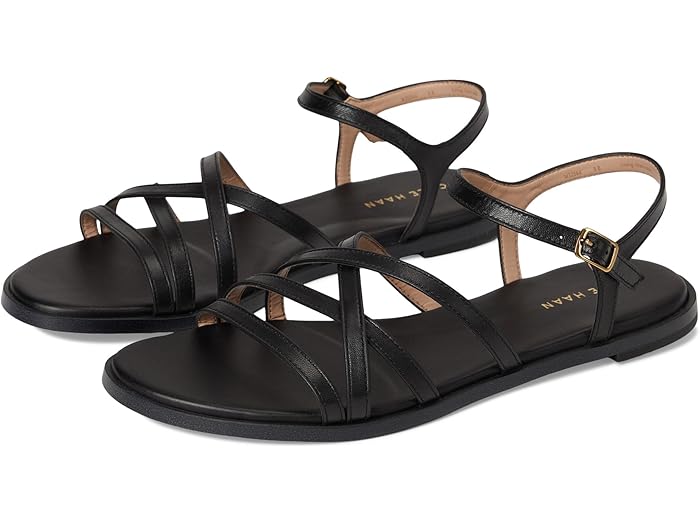 (取寄) コールハーン レディース フリン ストラップ サンダル Cole Haan women Flynn Strappy Sandals Black Leather