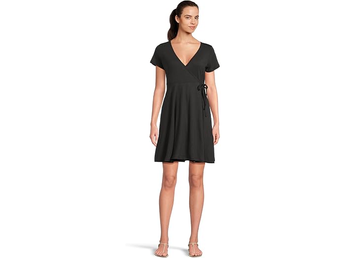 (取寄) トードアンドコー レディース フリージア ラップ ショート スリーブ ドレス Toad&Co women Freesia Wrap Short Sleeve Dress Black