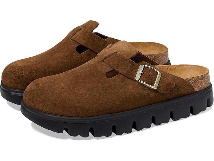 (取寄) ビルケンシュトック レディース パピリオ バイ ボストン チャンキー クロッグ - スエード Birkenstock women Papillio by Boston Chunky Clog - Suede Dark Tea