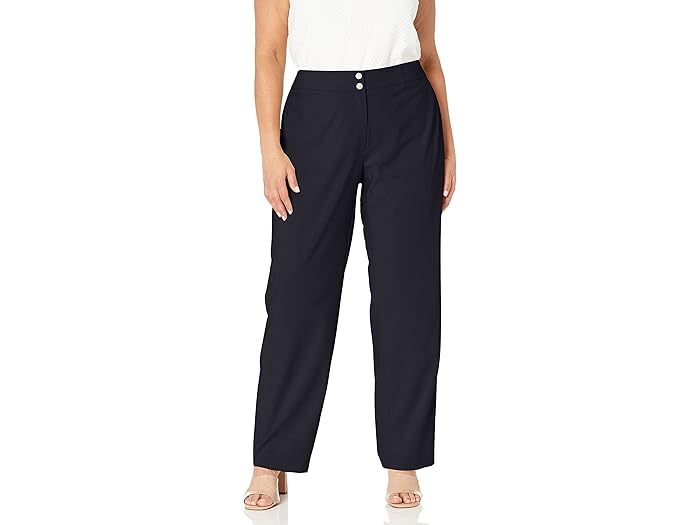 (取寄) カルバンクライン レディース プラス サイズ クラシック フィット ラックス パンツ Calvin Klein women Plus Size Classic Fit Lux Pant Navy