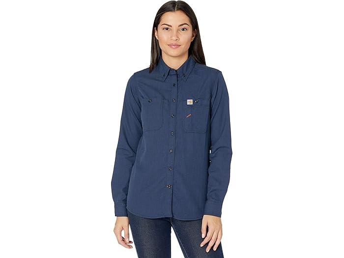 (取寄) カーハート レディース フレームレジスタント フォース リラックスド-フィット フィット ロング スリーブ シャツ Carhartt women Flame-Resistant Force Relaxed Fit Long Sleeve Shirt Navy 25,784円