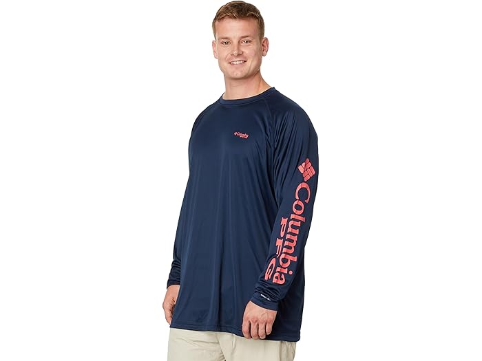 (取寄) コロンビア メンズ ビッグ アンド トール ターミナル タックル L/S シャツ Columbia men Big & Tall Terminal Tackle L/S Shirt Collegiate Navy/Sunset Red Logo