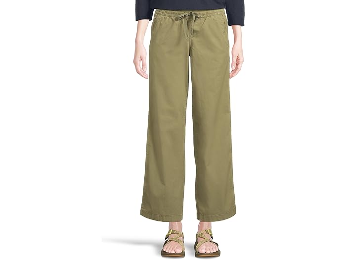 (取寄) エルエルビーン レディース レイクウォッシュド プル-オン ワイド レッグ パンツ L.L.Bean women Lakewashed Pull-On Wide Leg Pants Deep Olive