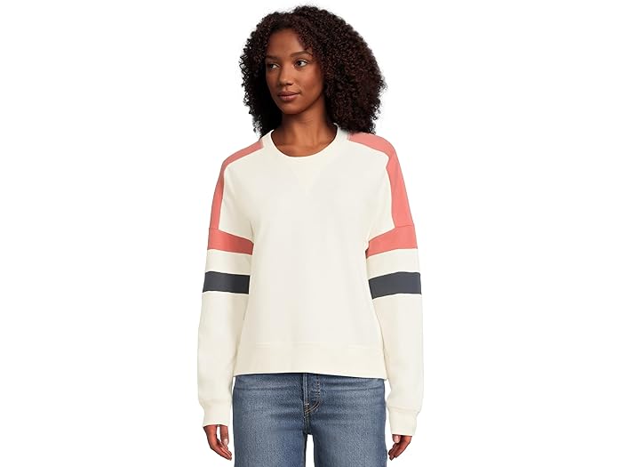 (取寄) ファリティ レディース ハイ スタンダード フリース バーシティ クルー Faherty women High Standard Fleece Varsity Crew Rosewood Field