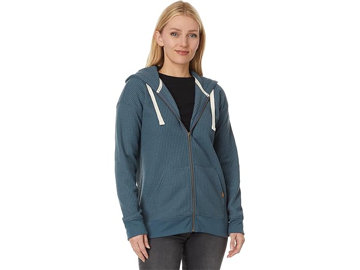 (取寄) エルエルビーン レディース バーチウッド ブラッシュ ワッフル フル ジップ ブーディ L.L.Bean women Birchwood Brushed Waffle Full Zip Hoodie Rangeley Blue