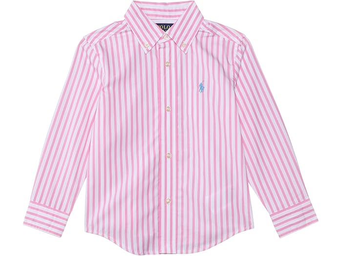 (取寄) ラルフローレン キッズ ボーイズ プレイド コットン ポプリン シャツ (トドラー/リトル キッド) Polo Ralph Lauren Kids boys Plaid Cotton Poplin Shirt (Toddler/Little Kid) B6747b Pink/White