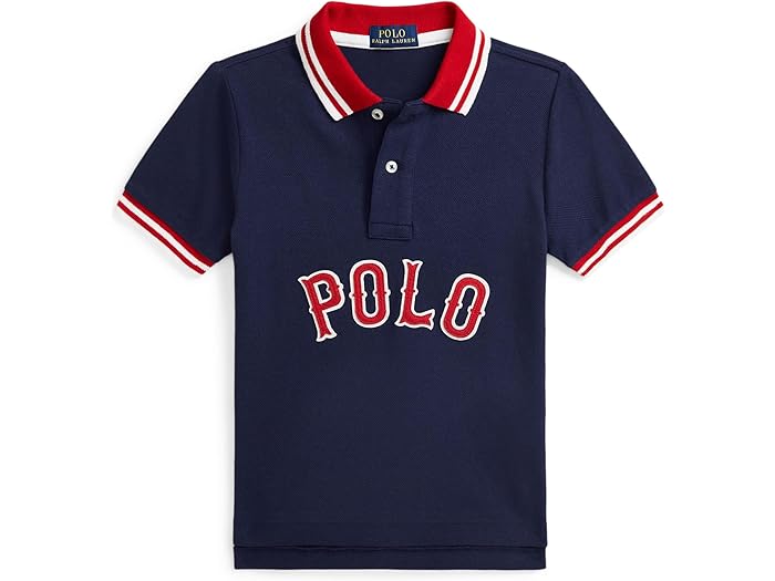(取寄) ラルフローレン キッズ ボーイズ コットン メッシュ ポロ シャツ (トドラー/リトル キッド) Polo Ralph Lauren Kids boys Baseball-Logo Cotton Mesh Polo Shirt (Toddler/Little Kid) Refined Navy