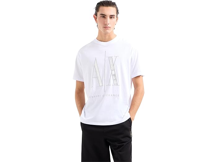 (取寄) アルマーニエクスチェンジ メンズ ロゴ プラケット ポロ Armani Exchange men Logo Placket Polo White
