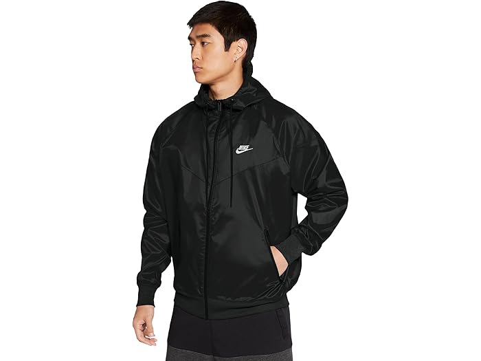 (取寄) ナイキ メンズ ウーブン ウィンド レジスタント フーデット ジャケット Nike men Woven Wind Resistant Hooded Jacket Black/White 15,260円