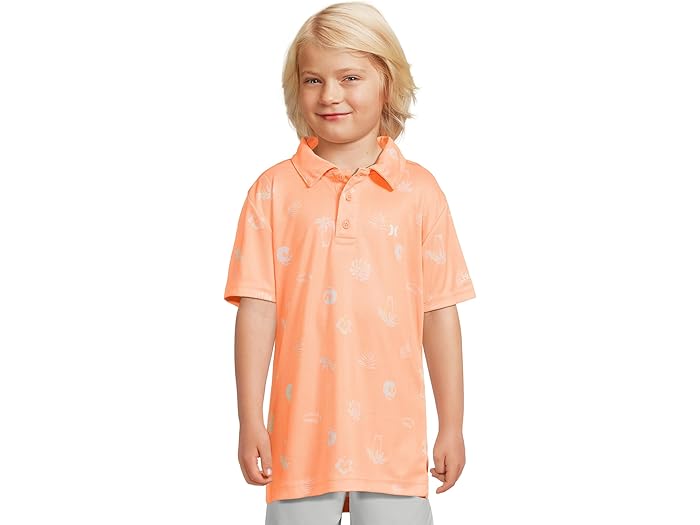 (取寄) ハーレー キッズ ボーイズ プリンテッド ベルモント ポロ (ビッグ キッド) Hurley Kids boys Printed Belmont Polo (Big Kid) Sunset Glow