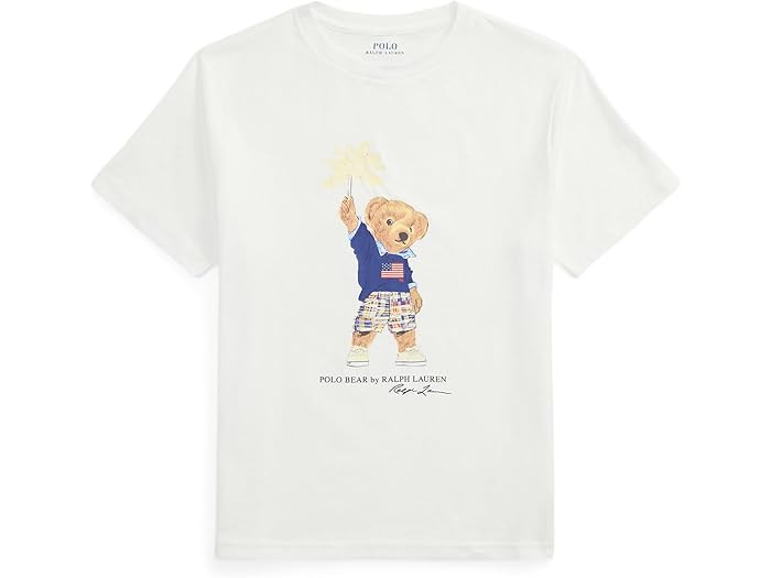 (取寄) ラルフローレン キッズ ボーイズ ポロ ベアー コットン ジャージ ティー (ビッグ キッド) Polo Ralph Lauren Kids boys Polo Bear Cotton Jersey Tee (Big Kid) White Hyannis Bear