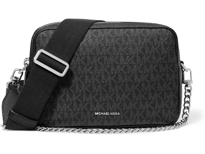 (取寄) マイケルコース レディース ブライアント ミディアム ダブル ジップ チェイン カメラ クロスボディ MICHAEL Michael Kors women Bryant Medium Double Zip Chain Camera Crossbody Black 1